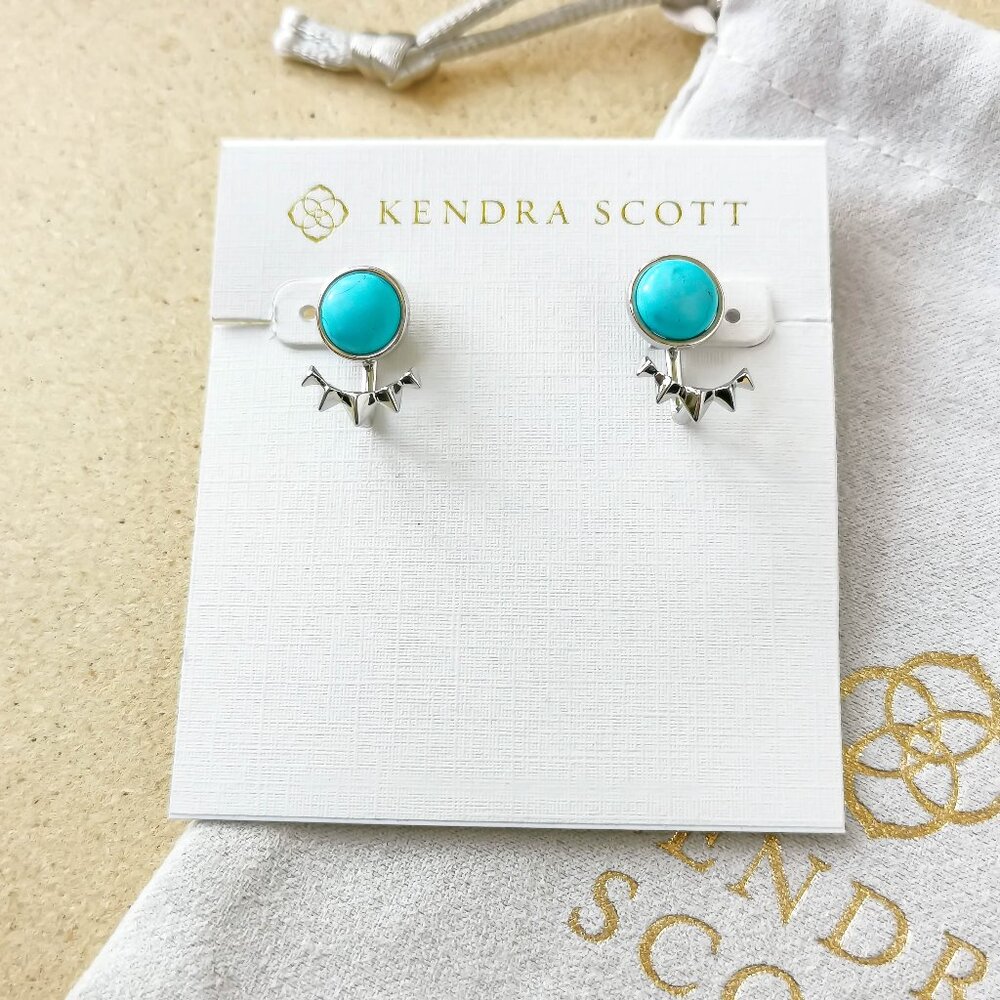 NEW Kendra Scott Light Blue Silver Sienna Ear Jacket Earrings